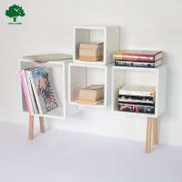 Exclusive design wooden cube rack Storage shelf J