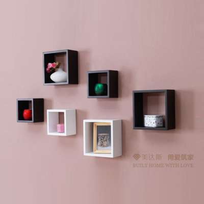 Fashion Multicolor Series Free combination Wooden Wall Cube Shelf